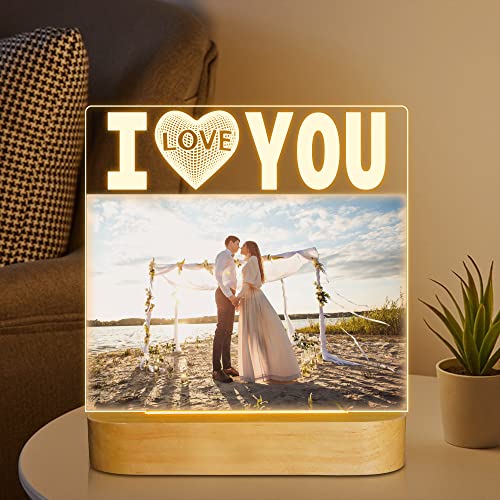 Attivolife I Love You Picture Frame for Women, Light up Photo Frame with LED Night Light, Gifts for Couple Husband Wife Me...