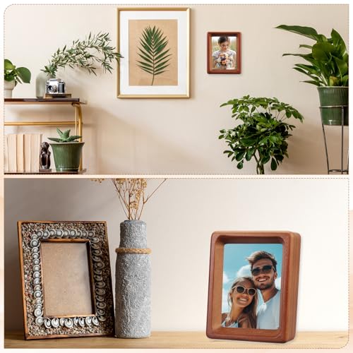 uxcell 3 x 4inch Natural Wood Photo Frames, Mini Wooden Finish Picture Frame Tabletop Photo Frame with Mat for Desktop Dis...