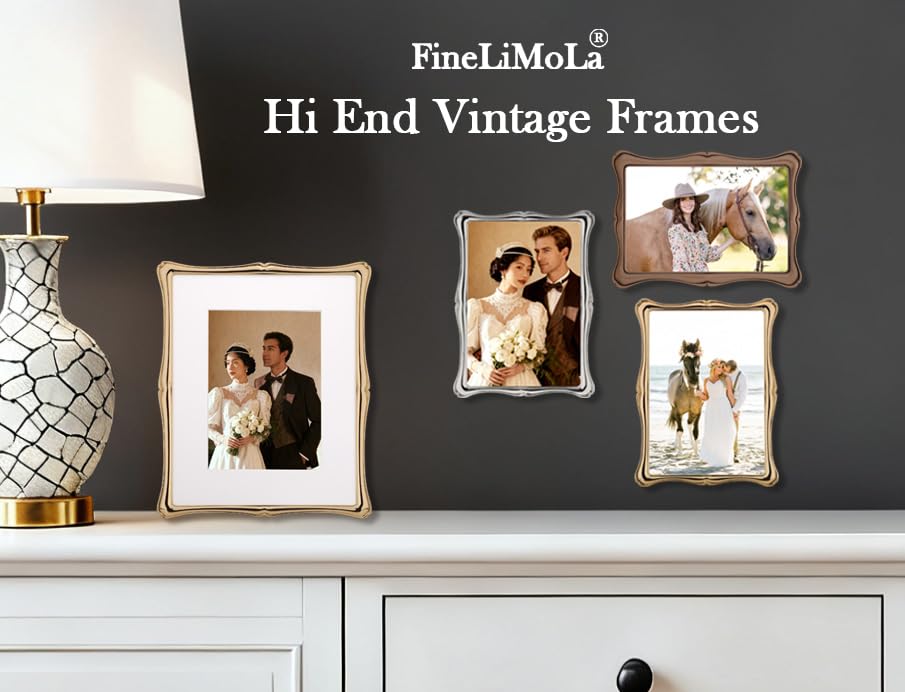GorYeeFine 5 x7'' Premium Alloy Gold Photo Frame - Luxury Display Hi End Décor Picture Frames 7x5'' with Velvet Backing,Hi...