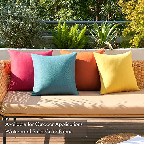 MIULEE Pack of 4 Decorative Outdoor Throw Pillow Covers Linen Waterproof Pillow Covers Farmhouse Cushion Cases for Patio G...