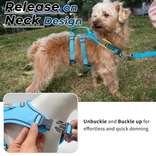 Wuffley Escape Proof Dog Harness and Leash Set, Lightweight Dog Harness with Lift and Assist Handle, No Pull Reflective Pe...