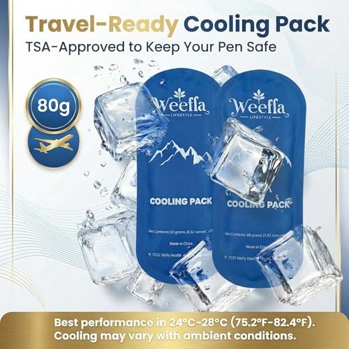 weefla Hard Shell Insulated Cooler Travel Case for Zepbound or Mounjaro Injector Pens, TSA Approved Cold Pack, Easy to Cle...