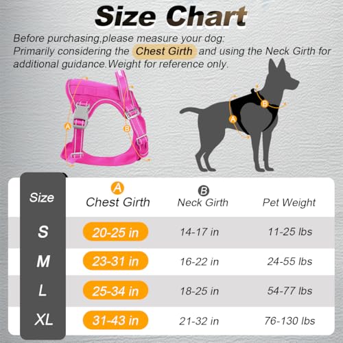 BARKBAY Service Dog Vest Tactical Dog Harness Medium Large Sized Dog No Pull Adjustable Dog Harness Reflective K9 Working ...