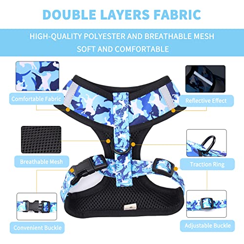 Step in Dog Harness and Leash Set, Adjustable Reflective No Pull Dog Vest Harness Set for Puppy Medium Dog with Bow Colla...