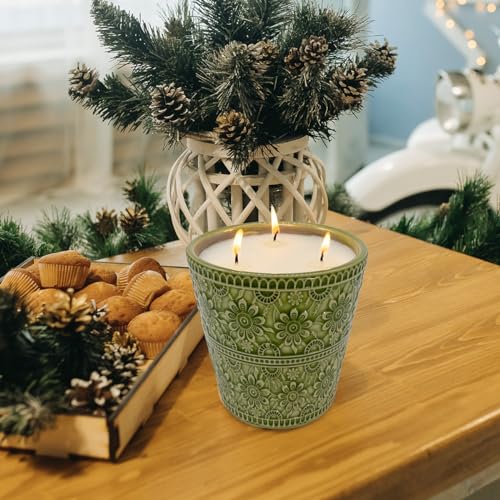 Outdoor Citronella Candle, Decorative Delicate Porcelain Candle Made with Natural Citronella Oil and Natural Soy Wax, Non-...