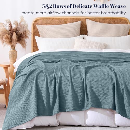 PHF Lightweight Waffle Weave Blanket King Size 104"x 90", Soft Woven Summer Blanket for Hot Sleepers - Aesthetic Home Deco...