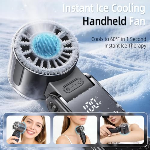 duludulu Portable Handheld Turbo Fan with Cooling, 21000 RPM Personal Fan Rechargeable 100 Speeds, 13Hrs Battery Life, LED...