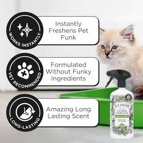 Pet-Pourri Smell Ya Litter Cat Litter Deodorizer Spray, Purrfectly Bamboo 3.4 Fl Oz, Up to 170 Uses, Pet Odor Remover with...