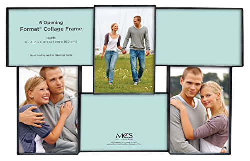 MCS Front-Loading Collage Picture Frame With 6 Openings, 4 x 6, Black (Rectangular)