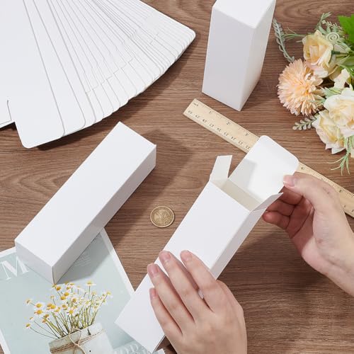 PH PandaHall 30pcs 2x2x7 inch Kraft Paperboard Gift Box, Essential Oil Packing Box Small Paper Packing Boxes Packaging Cas...