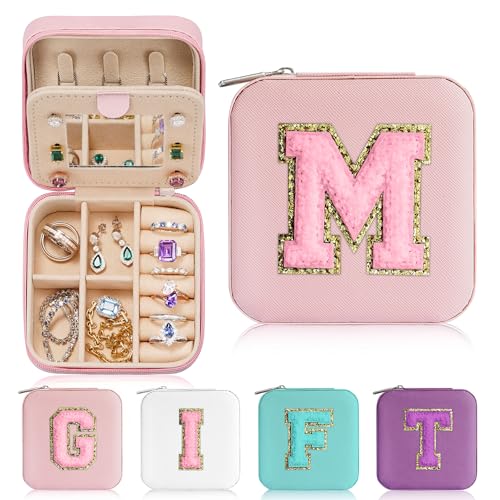 Parima Jewelry Organizer Box | Travel Jewelry Case | Ring, Necklace & Earring Organizer | Small, Pink