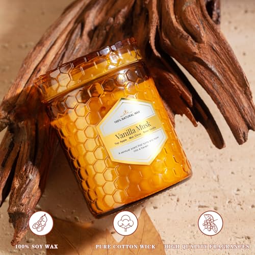 6 Pack Amber Glass Scented Candles for Home Scented, 5.5 Oz Soy Wax Candles, Lavender Sage Candles, Luxury Home Decor Gift...