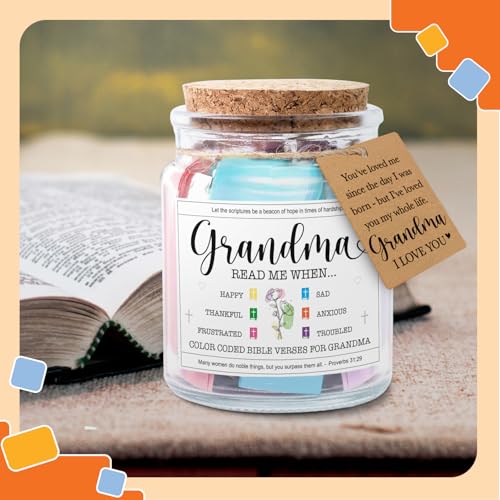 NewEleven Mothers Day Gifts For Grandma - Christian Gift, Grandma Birthday Gifts From Granddaughter, Grandson, Kids - Dail...
