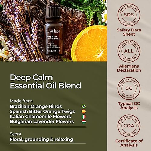 Gya Labs Deep Calm Essential Oil Blend for Relaxation & Emotional Balance - 0.34 fl oz - Calm Aromatherapy Oils for Diffus...