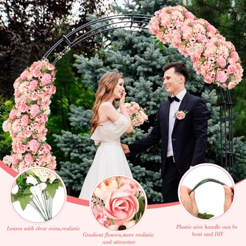 Tigeen 12 Pcs Peonies Artificial Flowers Faux Roses Silk Flowers Hydrangea Artificial Bouquet for Wedding Table Centerpiec...