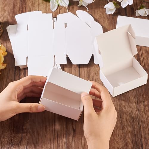 Craftdady 20pcs White Shipping Boxes 3.26"x2.36"x1.18" Foldable Paper Mailer Boxes for Small Business Small Gift Packaging...