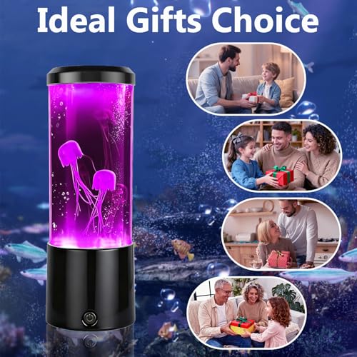 ALYRMEI Jellyfish Lamp,Jellyfish Night Light Table Lamp with 7 Color Changing,Jelly Fish Light Aquarium Lamp Mood Night Li...