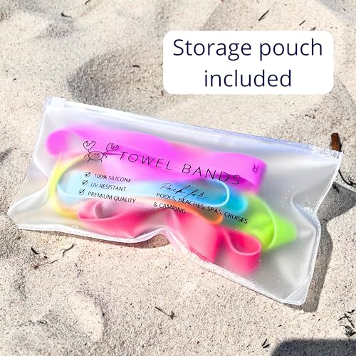Towel Bands (6-Pack), Beach Pool & Cruise Chairs, Extra Durable, No Snapping, Cruise Ship & Beach Essentials, Great Altern...