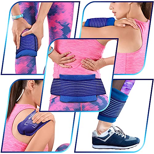 Reusable Hot and Cold Ice Packs for Injuries (3-Piece Set), Joint Pain, Muscle Soreness and Body Inflammation - Reusable G...
