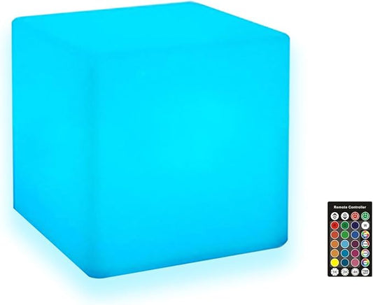 IUSEIT LED Cube Light, 6-Inch Cordless Night Light for Kids, 16 Color Changing Mood Lamp Rechargeable Tesseract Cosmic Cub...