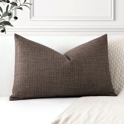 OTOSTAR Linen Throw Pillow Cover Set of 1 Decorative Lumbar Pillowcases Cushion Covers 16x24 Inch for Home Decor Sofa Bedr...