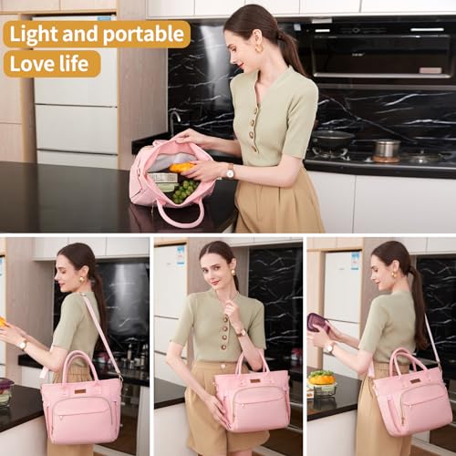 Lunch Bag Lunch Box Women Insulated Cooler Bag for Work, Large Lunchbox for Adult, Leakproof Womens Lunch Tote Bags with S...