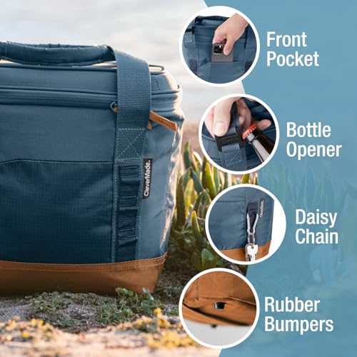 CleverMade Pacifica Collapsible Cooler Bag – Small Portable Cooler Bag for Travel, Foldable Insulated Cooler for Beach, Pi...