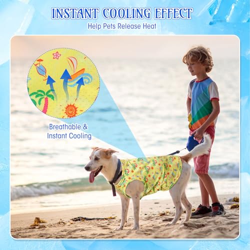 Dansydaisy 5 Pack Dog Cooling Shirts Quick Dry Vest Mesh Breathable Instant Cooling Dog Vest Lightweight Summer Beach Hawa...