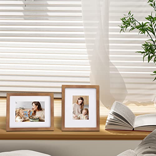 Egofine 8x10 Picture Frames 4 Pack, for Pictures 4x6 or 5x7 with Mat Made of Solid Wood Covered by Plexiglass for Table To...