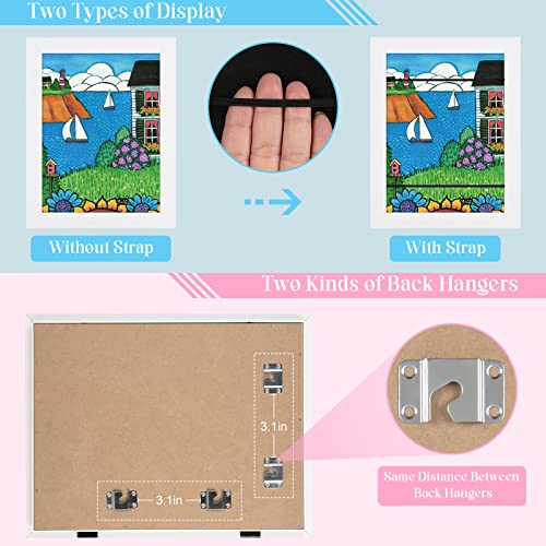 [2-Pack] Kids Art Frames, 8.5x11 Front Opening Kids Artwork Frames Changeable, White Artwork Display Storage Frame for Wal...