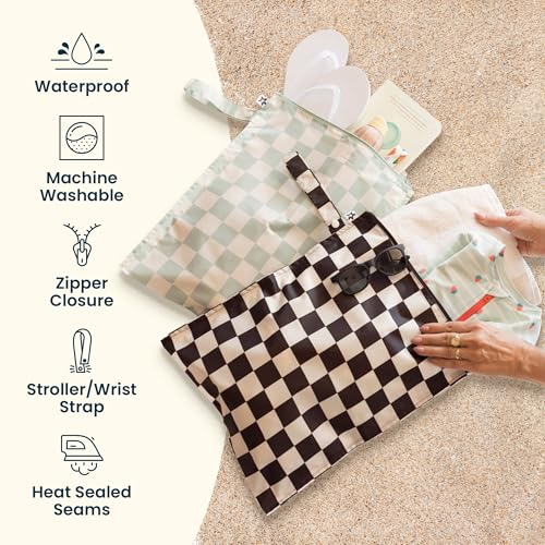 Tiny Twinkle Mess Proof Wet Bags | 2-Pack Reusable Waterproof Wet Bags for Swimsuits | Baby Clothes | Travel & Diaper Bag...