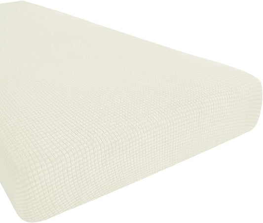 Hokway Couch Cushion Covers Stretch Cushion Covers Sofa Seat Cushion Slipcover Cushion Protector(CreamWhite, Medium)