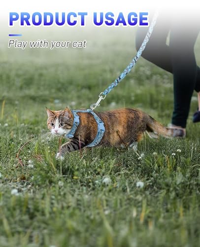 Gaahkai 3 Pack Cat Leash and Harness Set, Lightweight Adjustable Collar Escape Proof for Cats