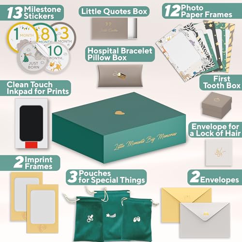 Ultimate Baby Keepsake Box for Boys & Girls - Unique New Parents Gifts for Couples - 10 Beautiful Keepsake Ideas Inside - ...