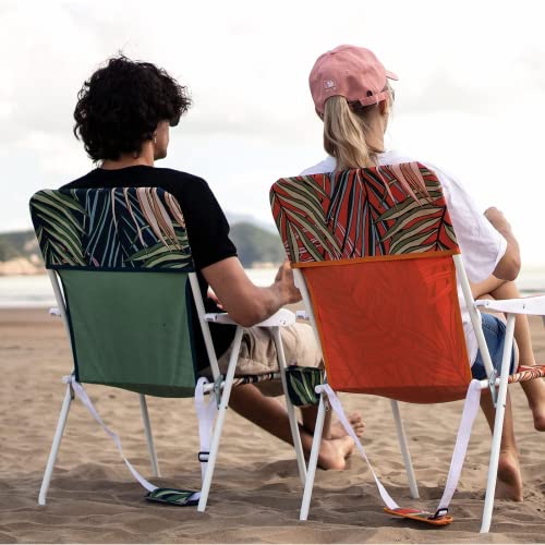 SunnyFeel 15" Tall Folding Beach Chair for Adults 2 Pack, Oversized Portable High Seat Sand Chair Heavy Duty 300 LBS, Fold...