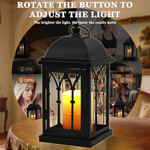Candle Warmer Lamp with Timer,Dimmable Electric Large Candle Warmer Lantern for Jar Candles,Vintage Enclosed Candle Lamp W...