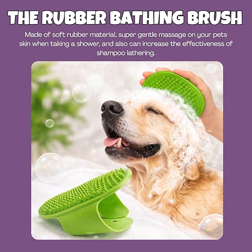 2PCS Self-Cleaning Deshedding Dog & Cat Brush – Skin-Friendly Dog Brush For Shedding Grooming Tool for Dogs, Cats & Puppie...