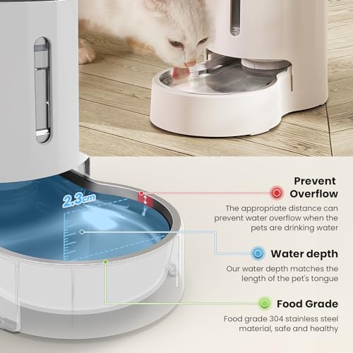 CZPET 4L Pet Water Dispenser Without Electricity Unplugged Automatic Water Bowl Dispenser Gravity Water Dispenser for Cats...