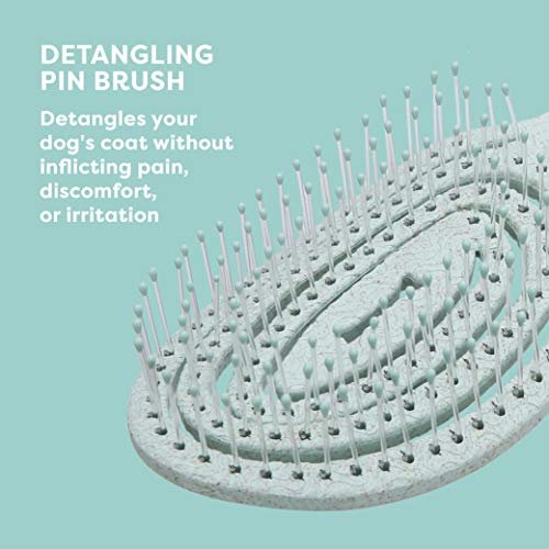 BioSilk for Pets Eco Friendly Detangling Pin Brush for Dogs, Gentle Dog Grooming Brush Designed to Help Remove Knots and T...