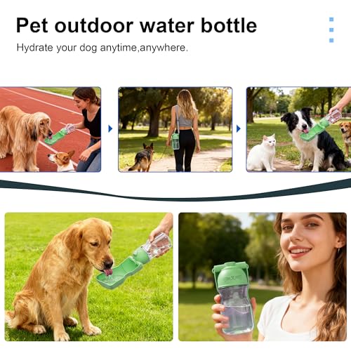 Dog Water Bottle, Portable Leak-Proof Water Dispenser with Drinking Bowl for Dogs and Cats, Travel Puppy Fountain Pet Wate...