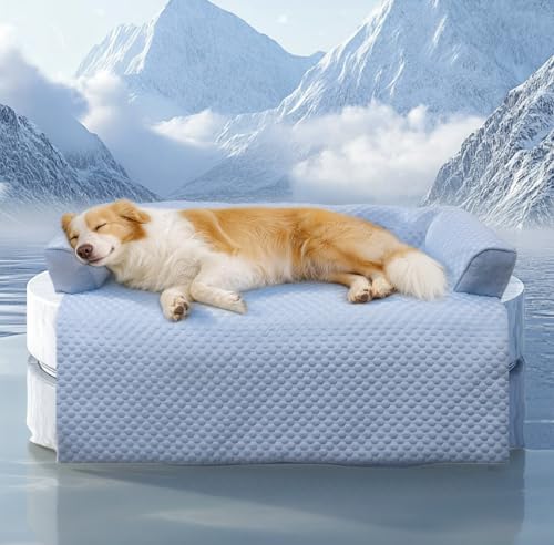 WATANIYA PET Cooling Dog Bed, Washable Cooling Mat for Large Dogs with Removable Cover, Self Cooling Couch Cover for Dog, ...