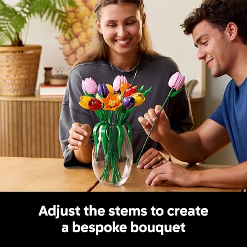 LEGO Botanicals Tulip Bouquet Building Set for Adults - Gift for Mothers Day - Bedroom, Book Shelf & Office Decor for Wome...
