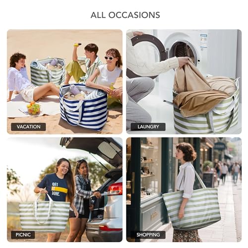 KALIDI 60L Extra Large Duffle Bag, Beach Tote Zipper Utility Oversized Weekender Carrier Travel Shopping Reusable Grocery Bag