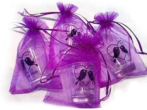 G2PLUS Purple Organza Bags 4x6 in, 100PCS Drawstring Organza Bags, Sheer Mesh Jewelry Pouches, Lavender Wedding Party Fest...
