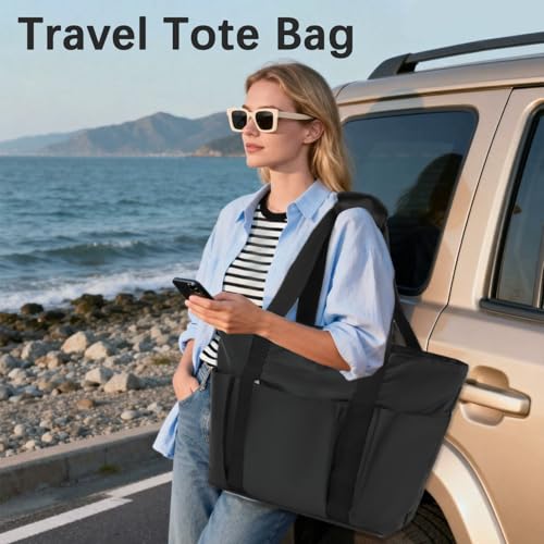 Fammart Waterproof Beach Bag for Women with Wet Pocket, Beach Tote Compatible with Stanley Cup for Pool Travel Cruise