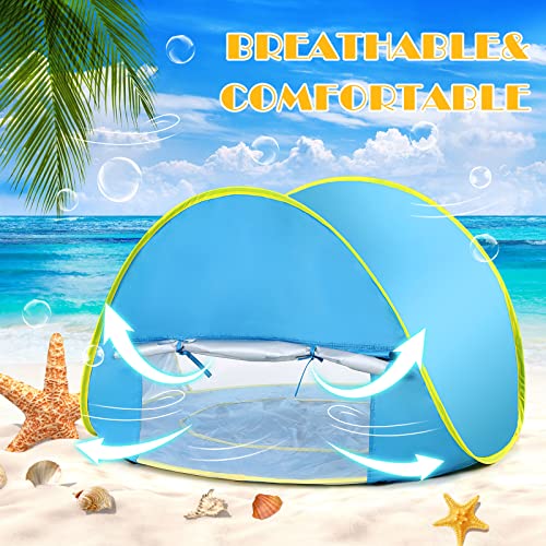 Baby Beach Tent with Pool, Pop Up Sun Shelter UPF 50+ UV Protection for Infant Toddlers, Portable Shade Tent with Carry Ba...