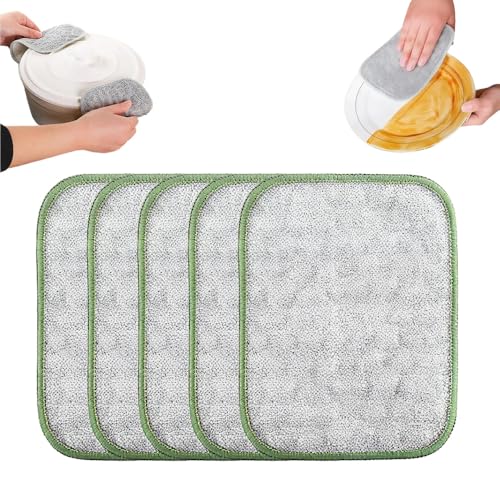 QITELL Multipurpose Steel Wire Cleaning Cloth - Double-Sided Scrub Rag for Kitchen Pots Pans Wet Dry (5)