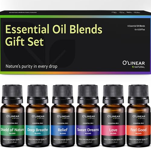 O'linear Essential Oils 6 Blends Set - Perfect for Humidifiers and Diffusers, Aromatherapy Diffuser Oils Scents, Essential...