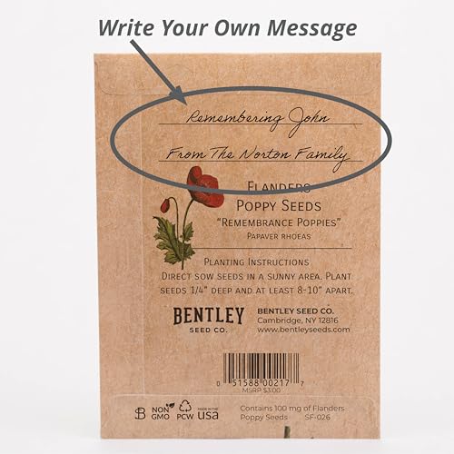 Bentley Seed Co. | Celebration of Life Funeral Favors for Guests | Non-GMO, Non-Coated Flanders Poppy Seed Packets in Our ...
