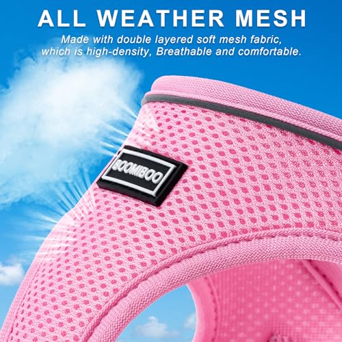 BOOMIBOO Dog Harness with Leash Set, No Pull Adjustable Reflective Step-in Puppy Pet Vest Harnesses for Small Medium Large...
